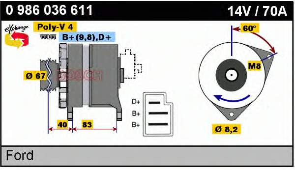 0986036611 Bosch alternador