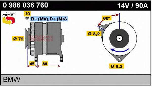 0986036760 Bosch alternador