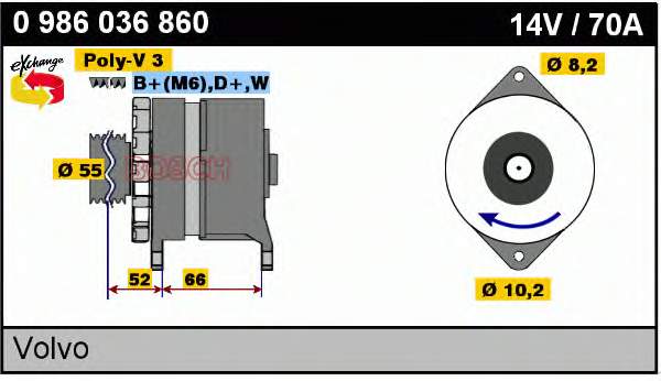 0986036860 Bosch alternador