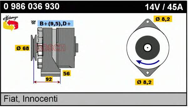 0986036930 Bosch alternador