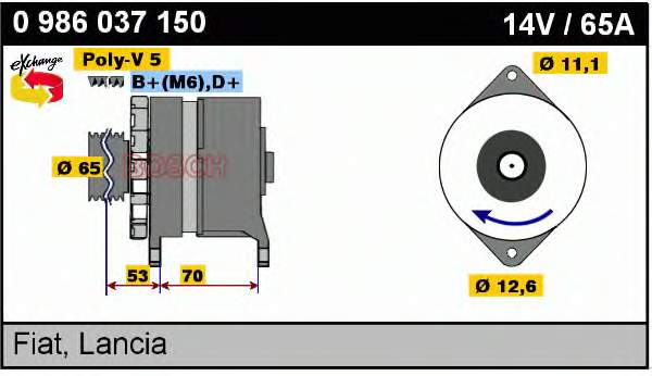 0986037150 Bosch alternador