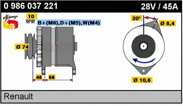 0986037221 Bosch alternador