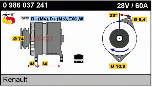 0986037241 Bosch alternador