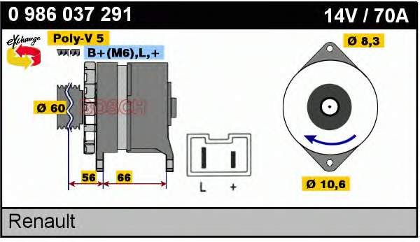 0986037291 Bosch alternador