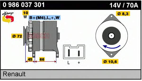 0986037301 Bosch alternador