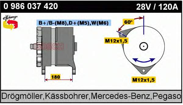 0986037420 Bosch alternador