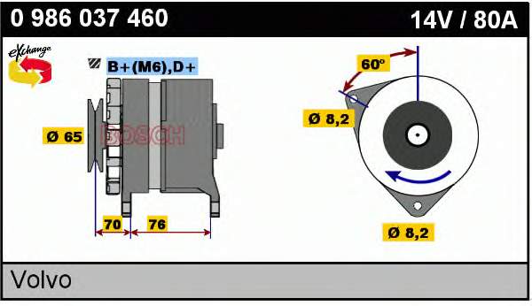 Alternador 3544118 Volvo