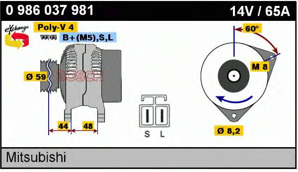 0986037981 Bosch alternador