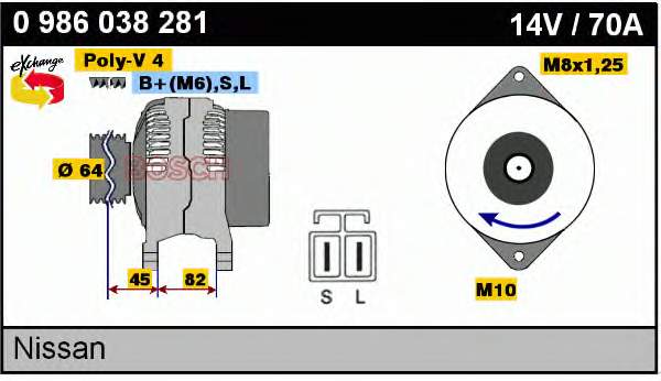 0986038281 Bosch alternador