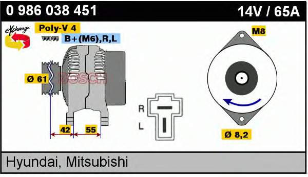 0986038451 Bosch alternador