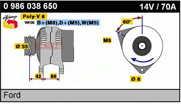 0986038650 Bosch alternador