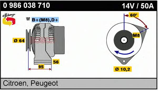 0986038710 Bosch alternador