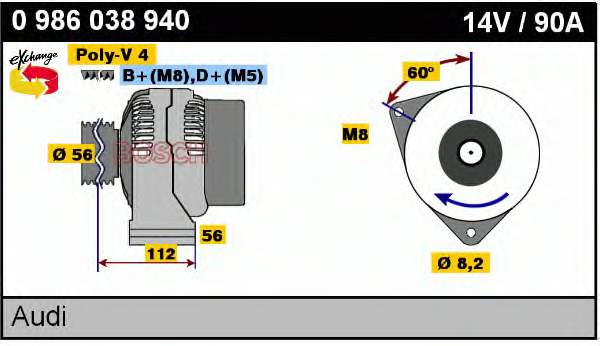 0986038940 Bosch alternador