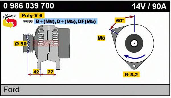 0986039700 Bosch alternador