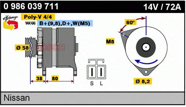 0986039711 Bosch alternador