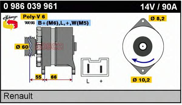 0986039961 Bosch alternador