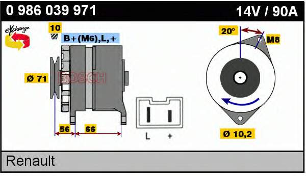 0986039971 Bosch alternador