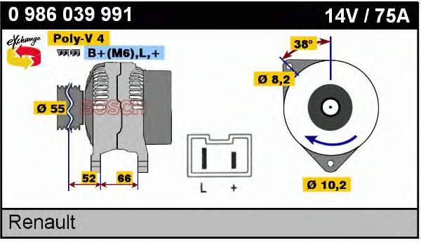 7700847513 Renault (RVI) alternador