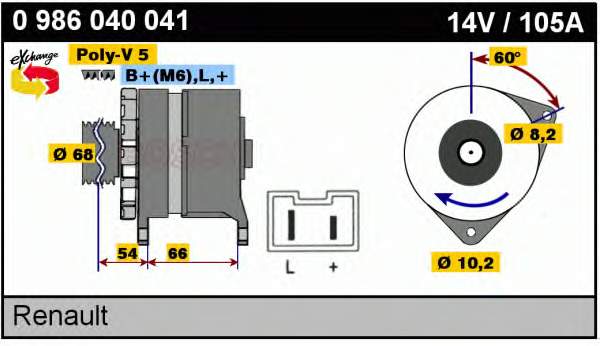 0986040041 Bosch alternador