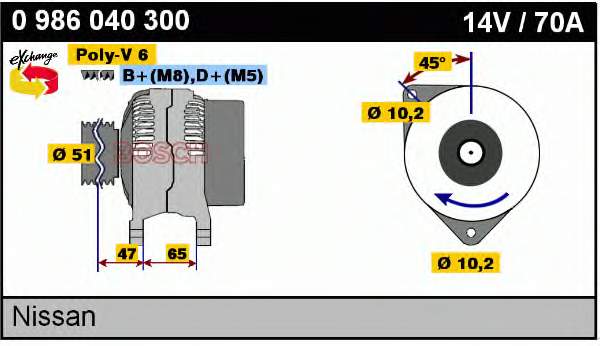 0986040300 Bosch alternador