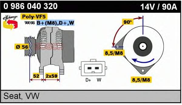 0986040320 Bosch alternador