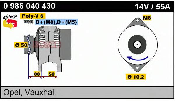 0986040430 Bosch alternador