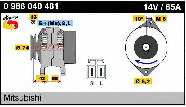 0986040481 Bosch alternador