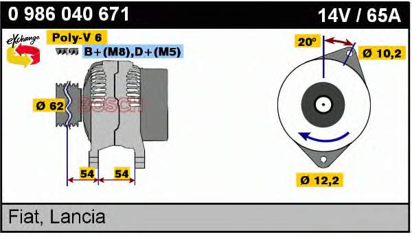 0986040671 Bosch alternador