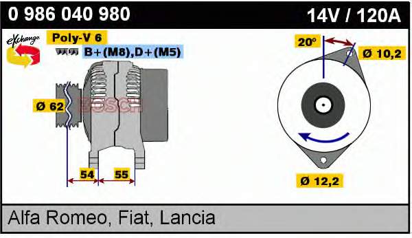 0986040980 Bosch alternador