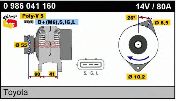 0986041160 Bosch alternador