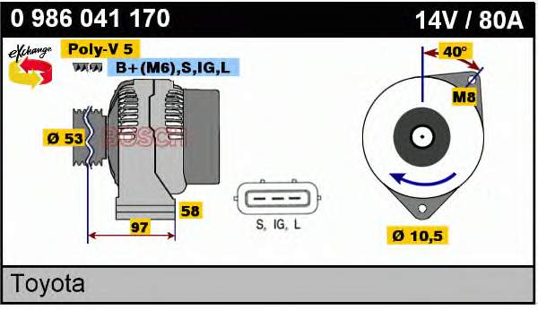 0986041170 Bosch alternador