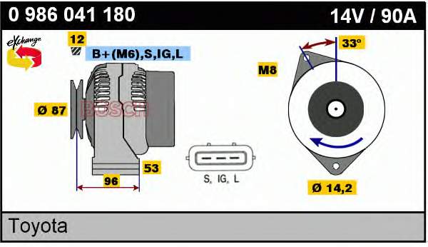 0986041180 Bosch alternador