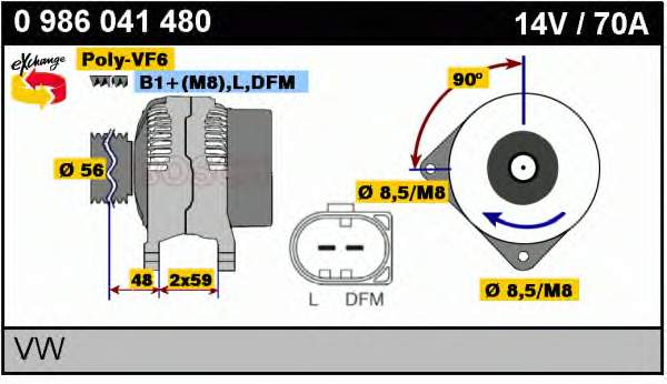 0986041480 Bosch alternador