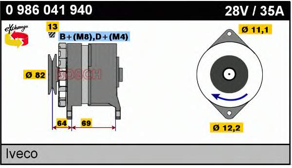 0986041940 Bosch alternador