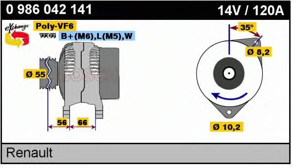 0986042141 Bosch alternador