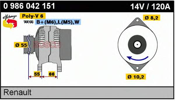 0986042151 Bosch alternador