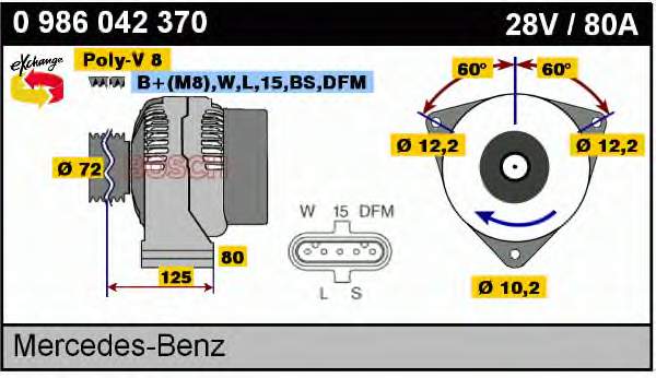 0986042370 Bosch alternador