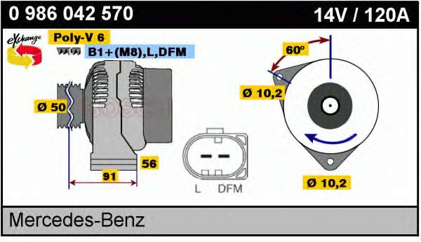 0986042570 Bosch alternador