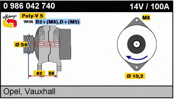 0986042740 Bosch alternador