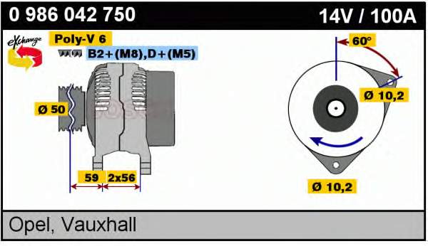 0986042750 Bosch alternador