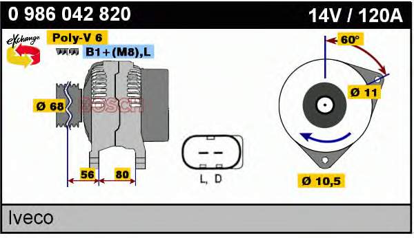 0986042820 Bosch alternador