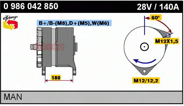 0986042850 Bosch alternador