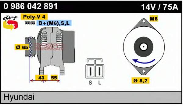 0986042891 Bosch alternador