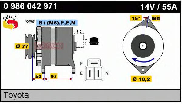 0986042971 Bosch alternador