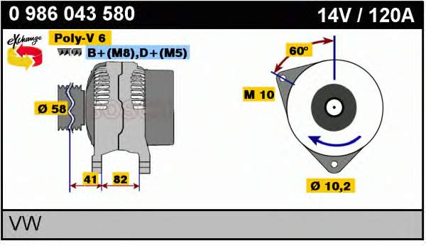 0986043580 Bosch alternador