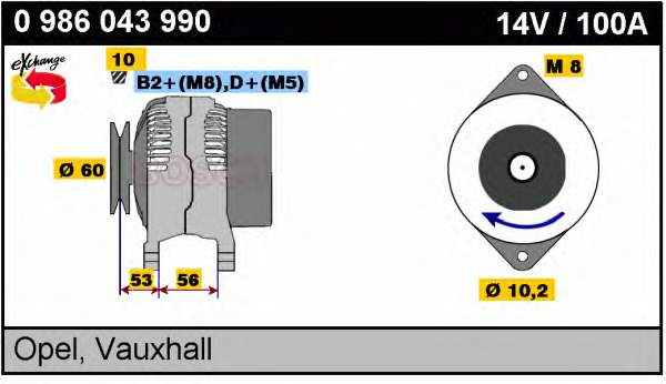 0986043990 Bosch alternador