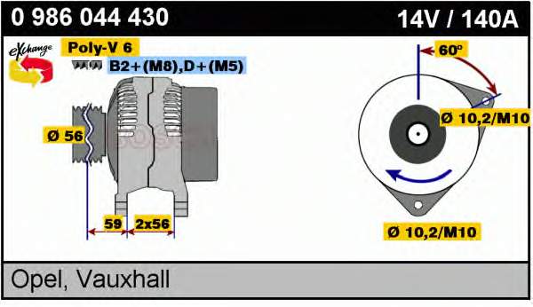 0986044430 Bosch alternador