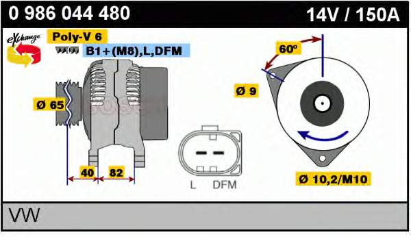 0986044480 Bosch alternador