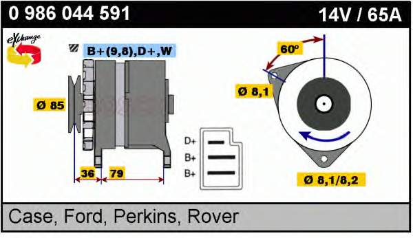 873F-10300-BA Ford alternador