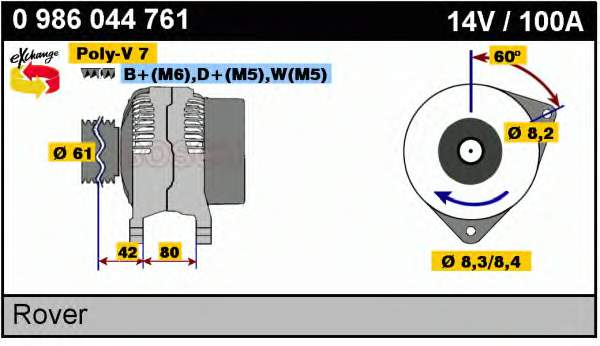 0986044761 Bosch alternador